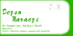 dezso maraczi business card