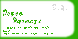 dezso maraczi business card